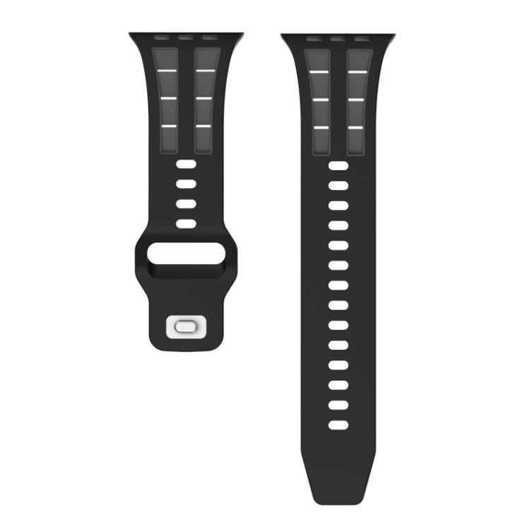 For Apple Watch 46mm / 49mm / 45mm / 44mm Dual-row Breathable Silicone Watch Band