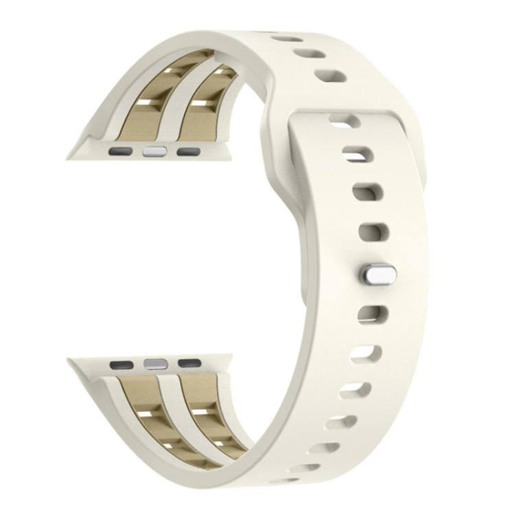 For Apple Watch 46mm / 49mm / 45mm / 44mm Dual-row Breathable Silicone Watch Band