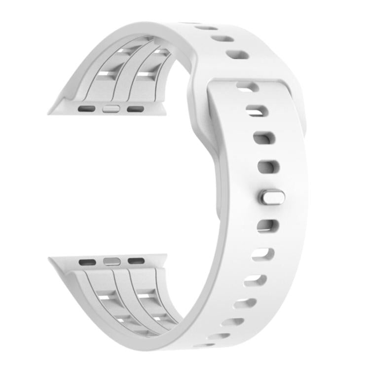 For Apple Watch 46mm / 49mm / 45mm / 44mm Dual-row Breathable Silicone Watch Band