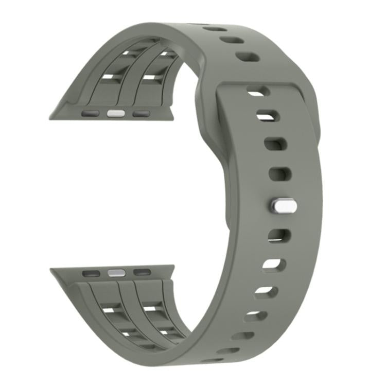 For Apple Watch 46mm / 49mm / 45mm / 44mm Dual-row Breathable Silicone Watch Band