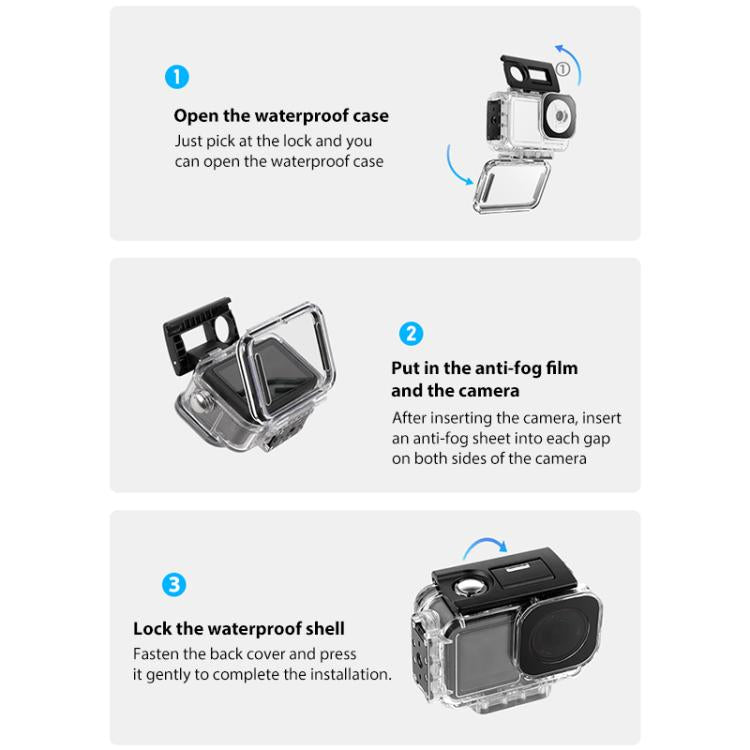 For DJI Osmo Action 5 Pro Magnetic 60m Waterproof Case Diving Waterproof Case