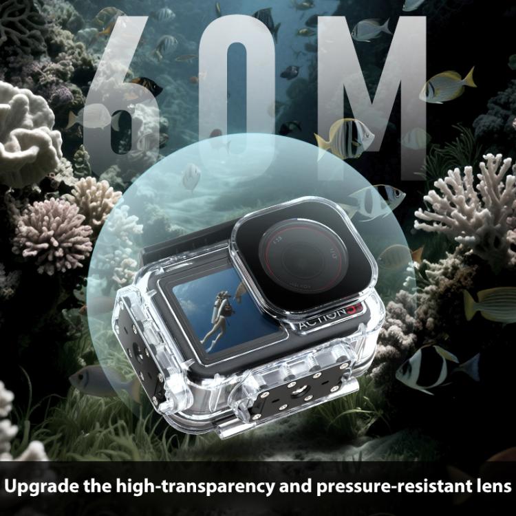 For DJI Osmo Action 5 Pro Magnetic 60m Waterproof Case Diving Case + Gift Kit