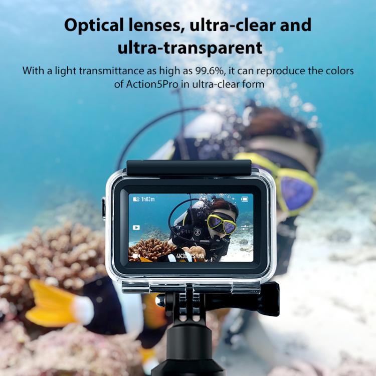 For DJI Osmo Action 5 Pro Magnetic 60m Waterproof Case Diving Case + Gift Kit