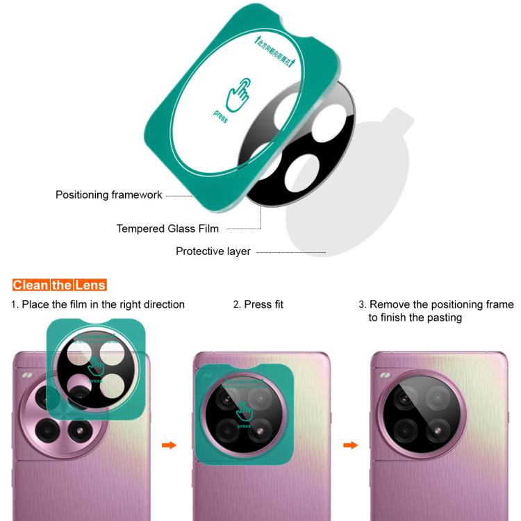 For Meizu Note 16 imak Black Version HD Glass Rear Camera Lens Film, Self-positioning Version