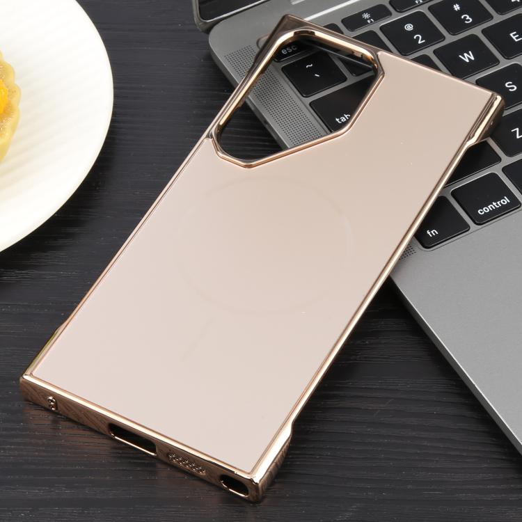 For Samsung Galaxy S22 Ultra 5G Electroplating Frameless Frosted Anti-Glare PC MagSafe Phone Case