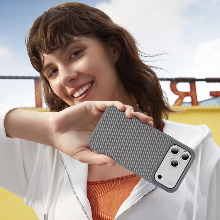 For iPhone 17 Pro Carbon Fiber Texture Skin-feel Acrylic TPU Phone Case