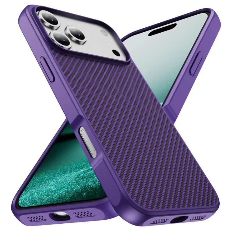 For iPhone 17 Pro Carbon Fiber Texture Skin-feel Acrylic TPU Phone Case
