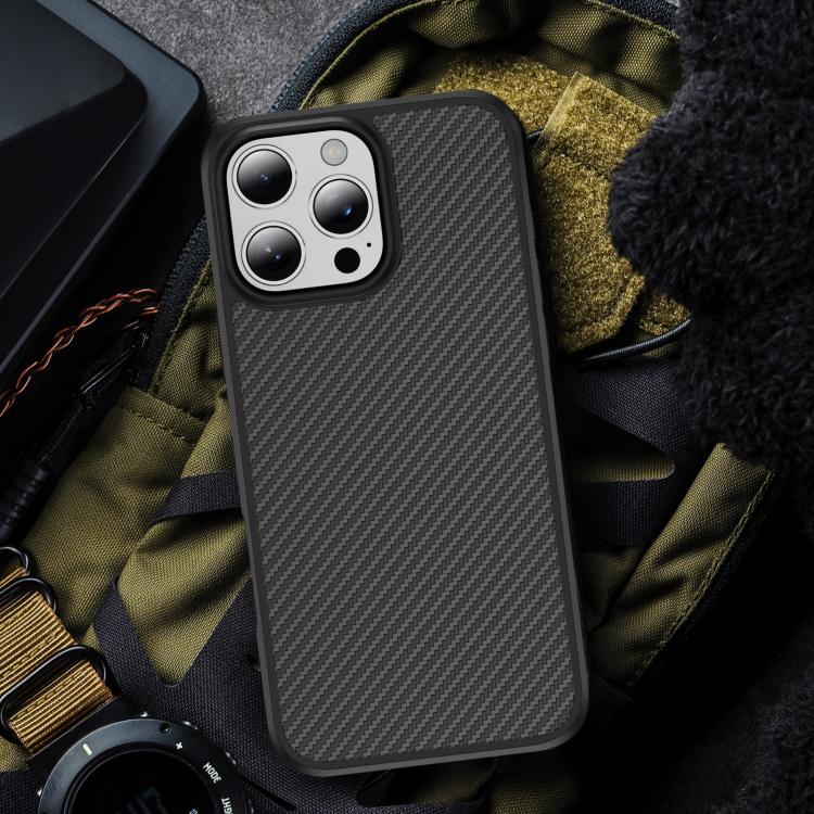 For iPhone 16 Pro Max Carbon Fiber Texture Skin-feel Acrylic TPU Phone Case