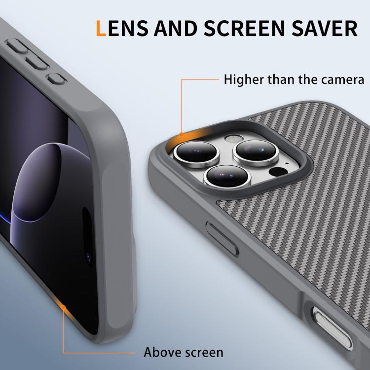 For iPhone 16 Pro Max Carbon Fiber Texture Skin-feel Acrylic TPU Phone Case
