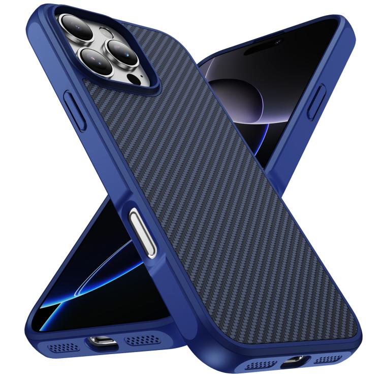 For iPhone 16 Pro Carbon Fiber Texture Skin-feel Acrylic TPU Phone Case