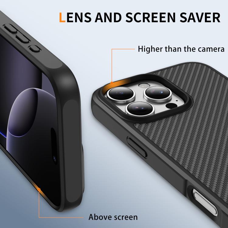 For iPhone 16 Pro Carbon Fiber Texture Skin-feel Acrylic TPU Phone Case