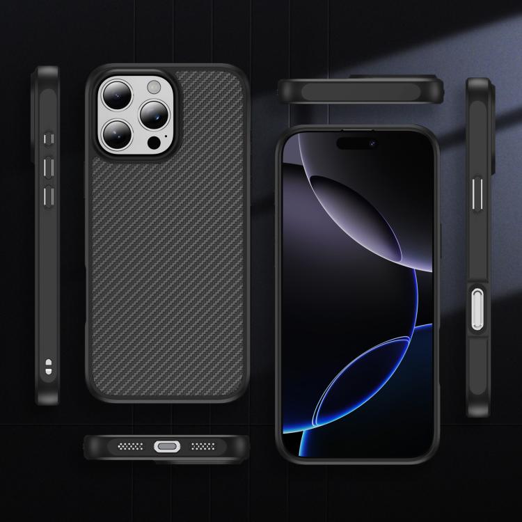 For iPhone 16 Pro Carbon Fiber Texture Skin-feel Acrylic TPU Phone Case