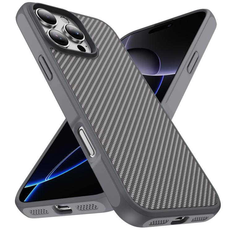 For iPhone 16 Pro Carbon Fiber Texture Skin-feel Acrylic TPU Phone Case