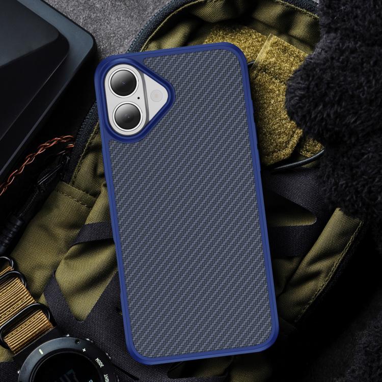For iPhone 16 Carbon Fiber Texture Skin-feel Acrylic TPU Phone Case