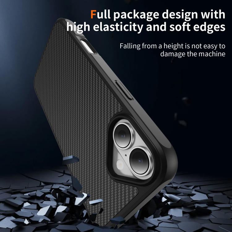For iPhone 16 Carbon Fiber Texture Skin-feel Acrylic TPU Phone Case