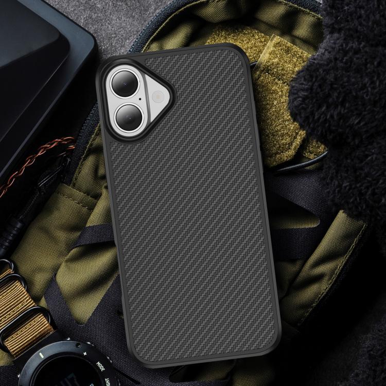 For iPhone 16 Carbon Fiber Texture Skin-feel Acrylic TPU Phone Case