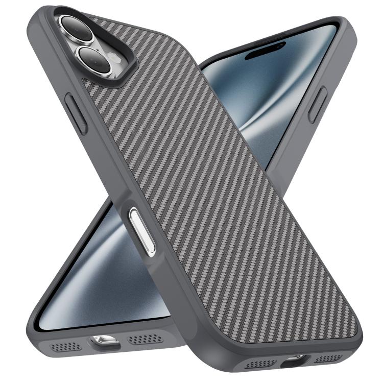 For iPhone 16 Carbon Fiber Texture Skin-feel Acrylic TPU Phone Case