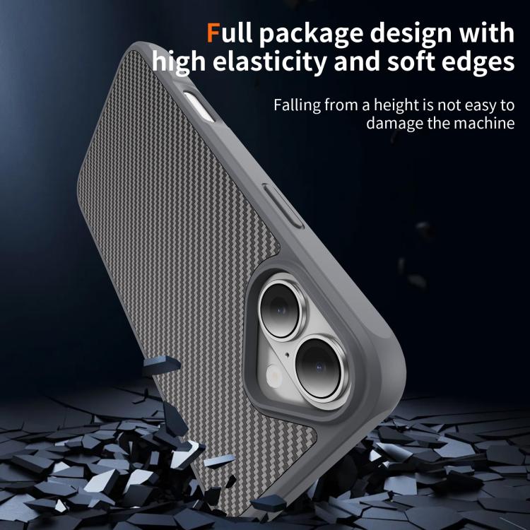 For iPhone 16 Carbon Fiber Texture Skin-feel Acrylic TPU Phone Case