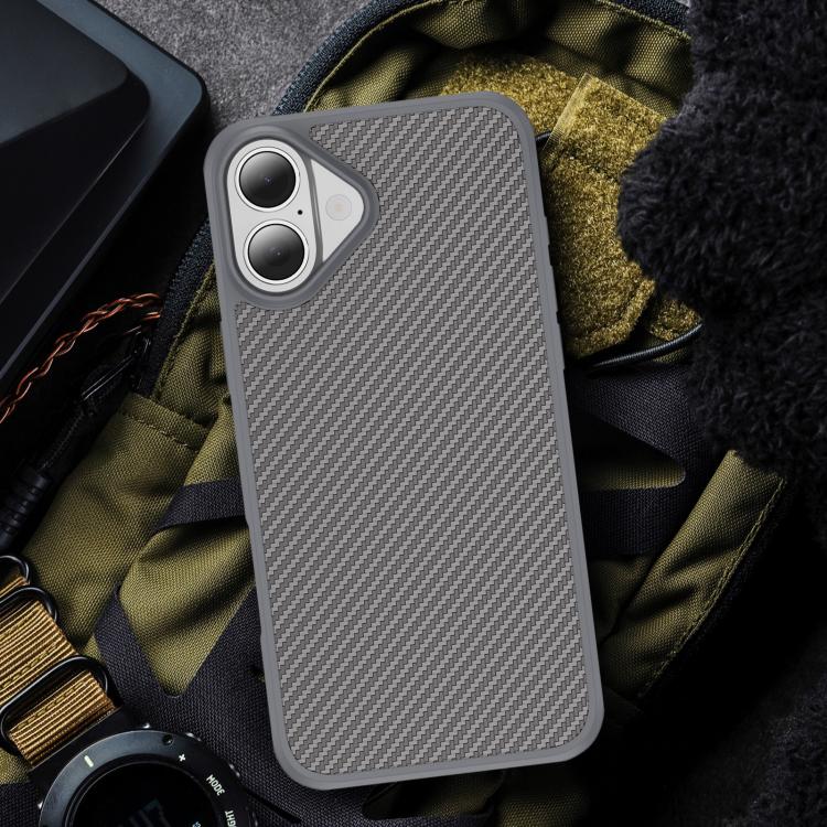 For iPhone 16 Carbon Fiber Texture Skin-feel Acrylic TPU Phone Case