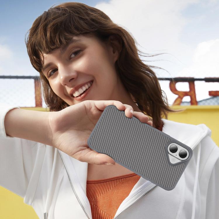 For iPhone 16 Carbon Fiber Texture Skin-feel Acrylic TPU Phone Case