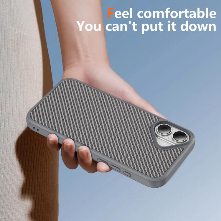For iPhone 16 Carbon Fiber Texture Skin-feel Acrylic TPU Phone Case