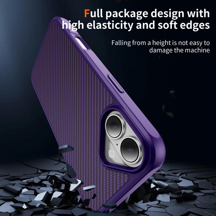 For iPhone 16 Carbon Fiber Texture Skin-feel Acrylic TPU Phone Case