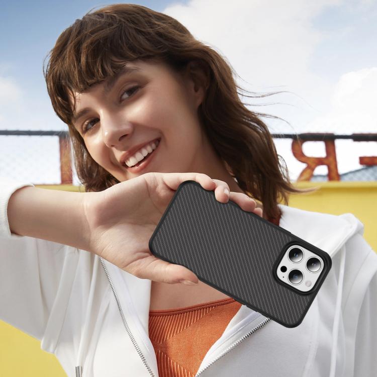 For iPhone 15 Pro Max Carbon Fiber Texture Skin-feel Acrylic TPU Phone Case