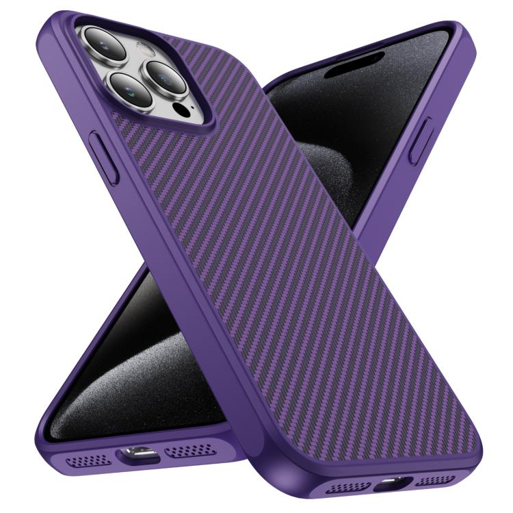 For iPhone 15 Pro Carbon Fiber Texture Skin-feel Acrylic TPU Phone Case