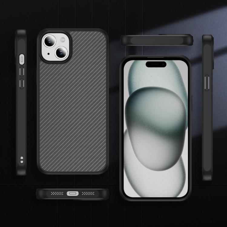 For iPhone 15 Plus Carbon Fiber Texture Skin-feel Acrylic TPU Phone Case