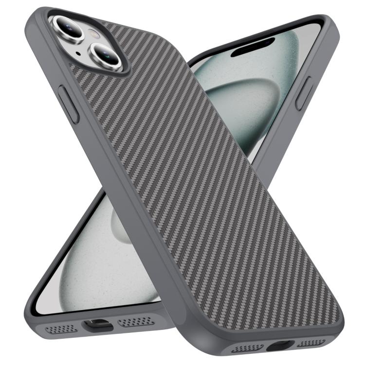 For iPhone 15 Plus Carbon Fiber Texture Skin-feel Acrylic TPU Phone Case