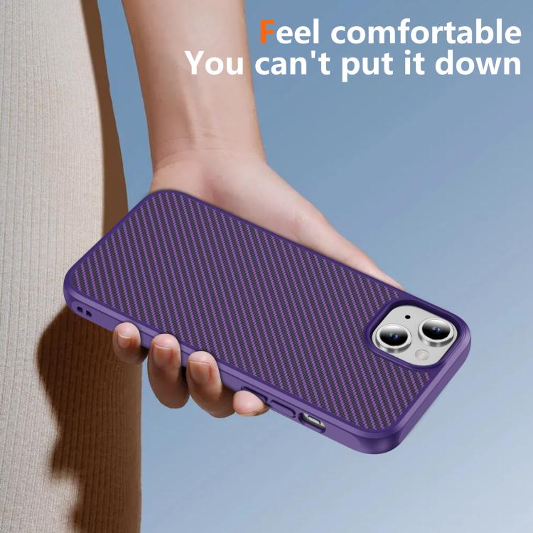 For iPhone 15 Plus Carbon Fiber Texture Skin-feel Acrylic TPU Phone Case