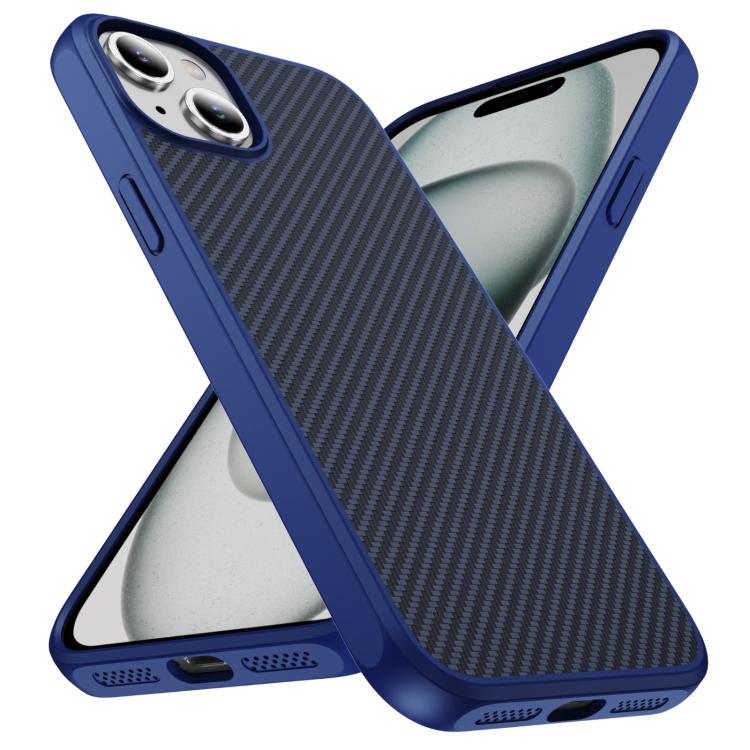 For iPhone 15 Carbon Fiber Texture Skin-feel Acrylic TPU Phone Case