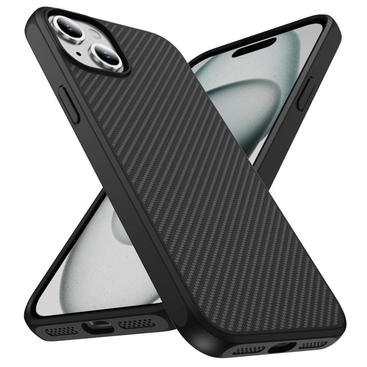 For iPhone 15 Carbon Fiber Texture Skin-feel Acrylic TPU Phone Case