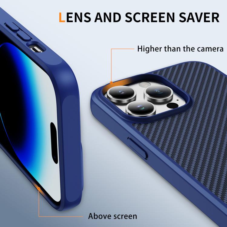 For iPhone 14 Pro Max Carbon Fiber Texture Skin-feel Acrylic TPU Phone Case