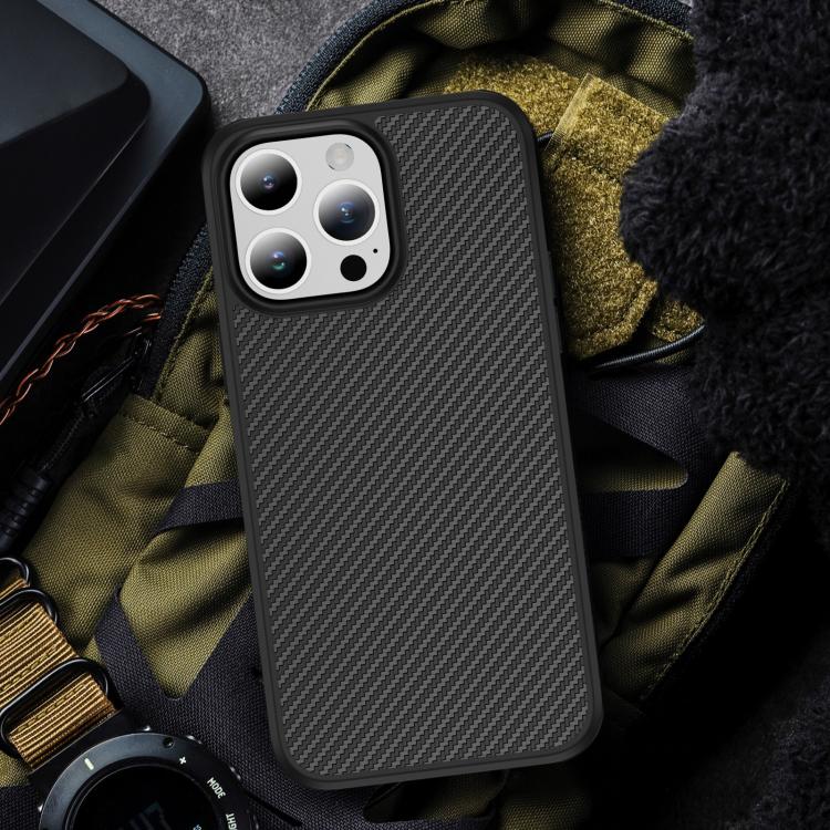 For iPhone 14 Pro Max Carbon Fiber Texture Skin-feel Acrylic TPU Phone Case