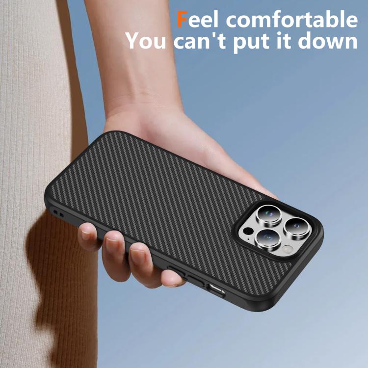 For iPhone 14 Pro Max Carbon Fiber Texture Skin-feel Acrylic TPU Phone Case