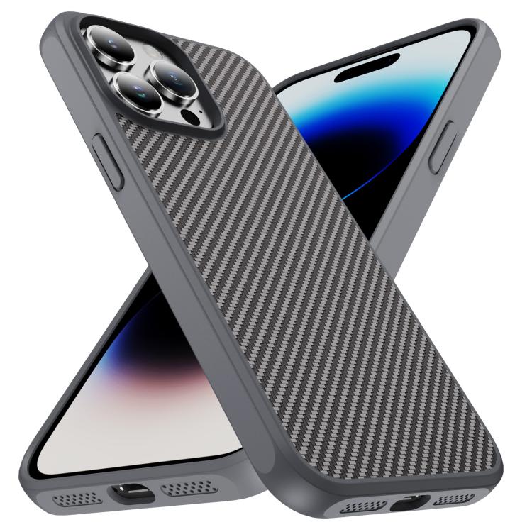 For iPhone 14 Pro Max Carbon Fiber Texture Skin-feel Acrylic TPU Phone Case