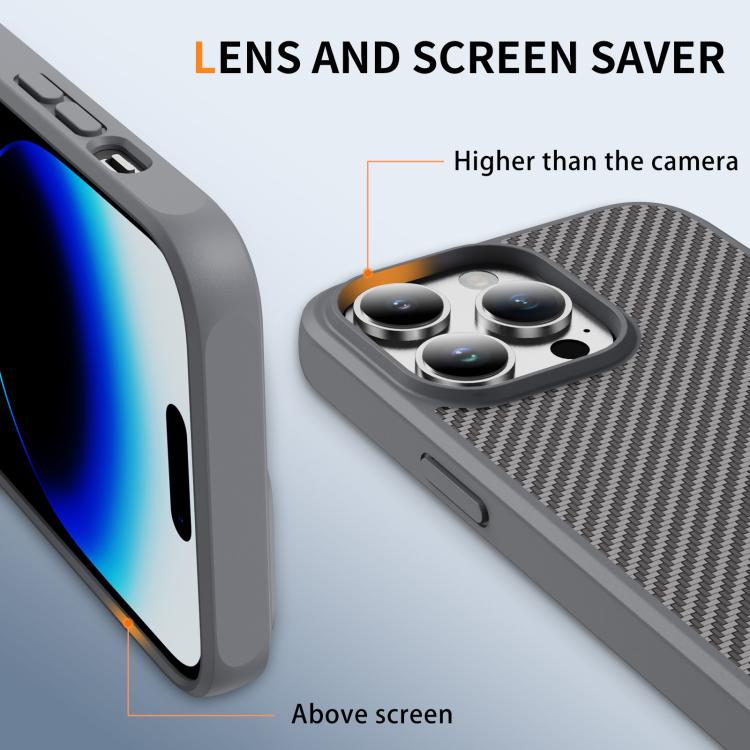 For iPhone 14 Pro Max Carbon Fiber Texture Skin-feel Acrylic TPU Phone Case