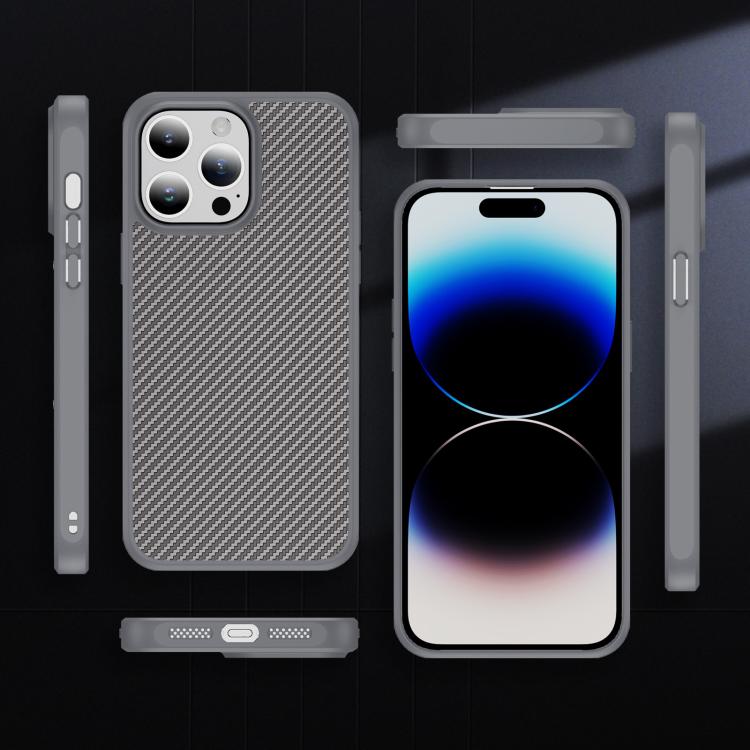 For iPhone 14 Pro Max Carbon Fiber Texture Skin-feel Acrylic TPU Phone Case