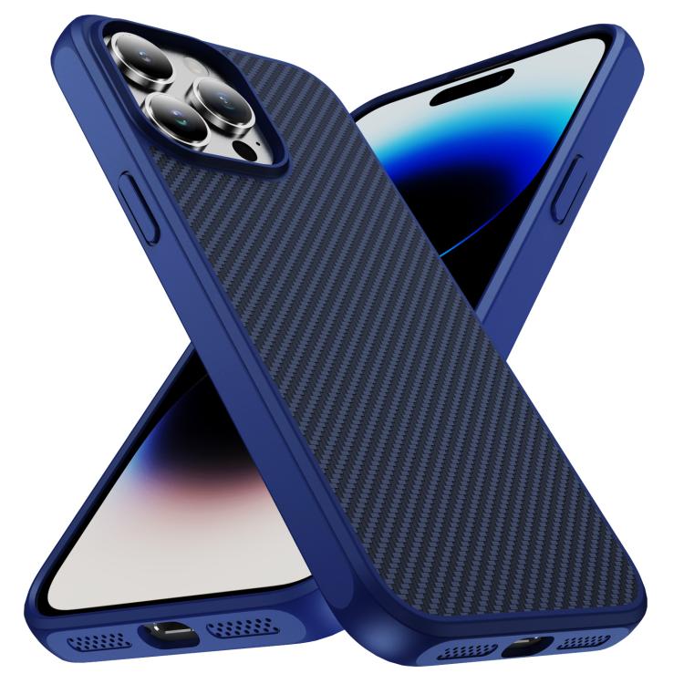 For iPhone 14 Pro Carbon Fiber Texture Skin-feel Acrylic TPU Phone Case