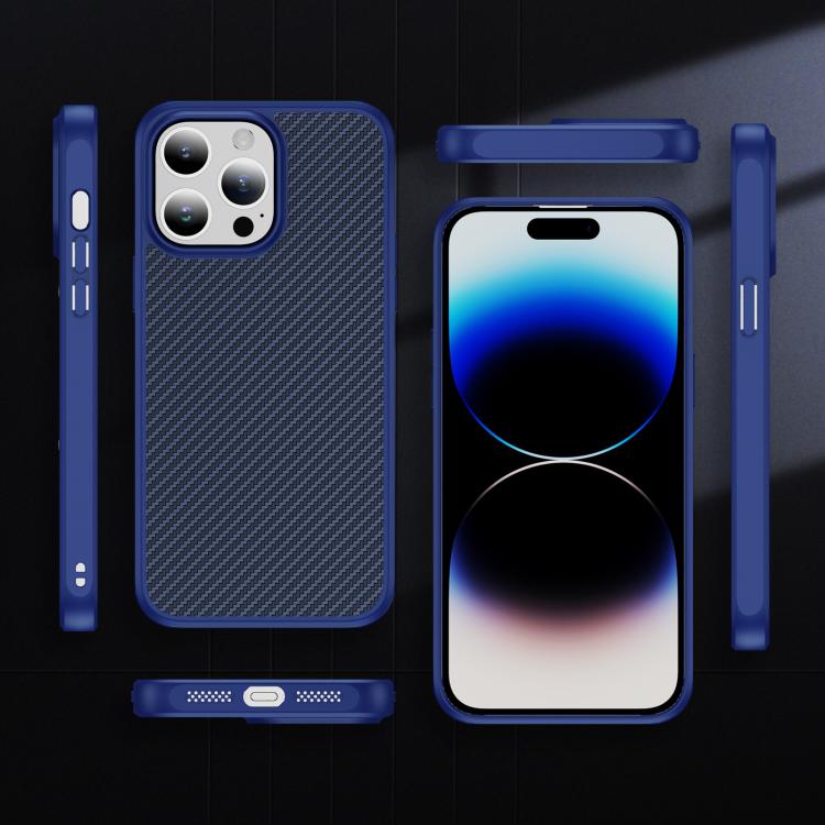 For iPhone 14 Pro Carbon Fiber Texture Skin-feel Acrylic TPU Phone Case