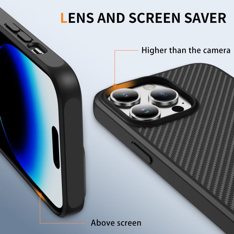 For iPhone 14 Pro Carbon Fiber Texture Skin-feel Acrylic TPU Phone Case
