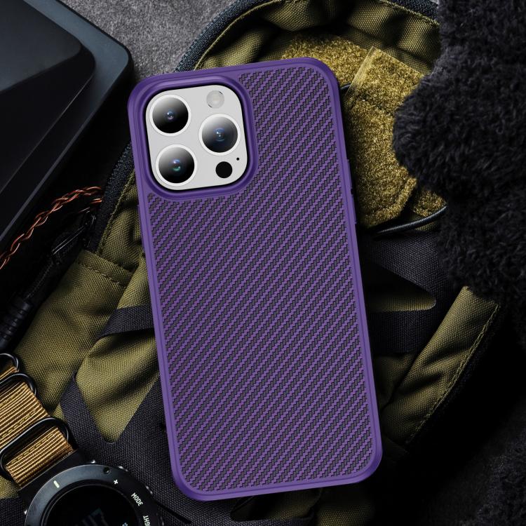 For iPhone 14 Pro Carbon Fiber Texture Skin-feel Acrylic TPU Phone Case
