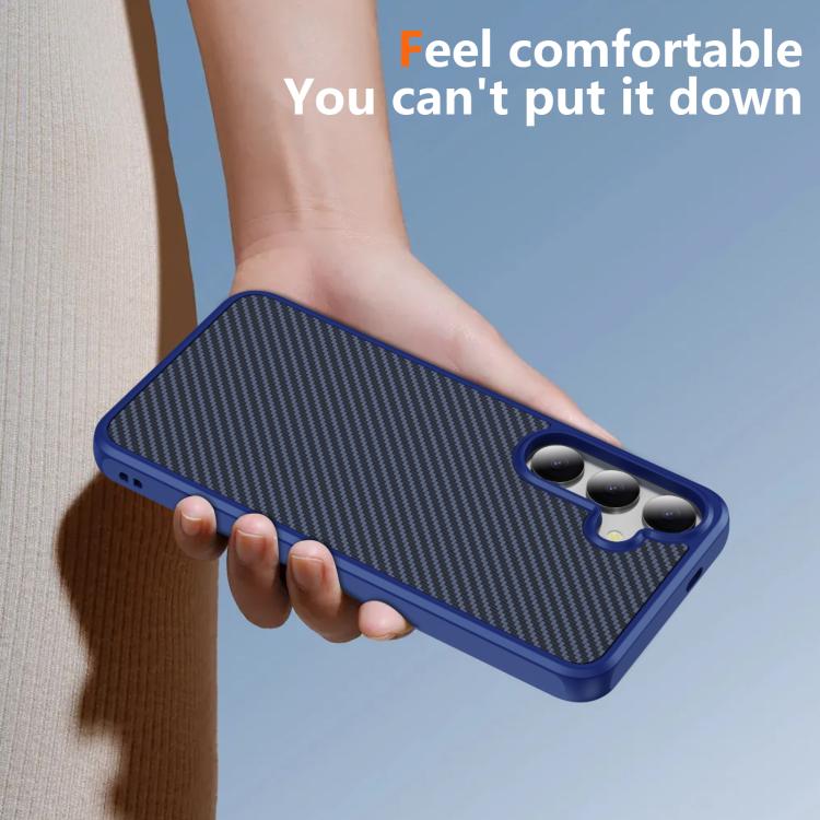 For Samsung Galaxy S24 5G Carbon Fiber Texture Skin-feel Acrylic TPU Phone Case