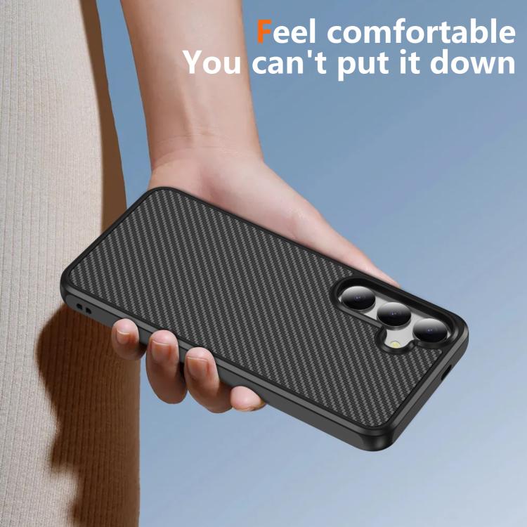 For Samsung Galaxy S24 5G Carbon Fiber Texture Skin-feel Acrylic TPU Phone Case