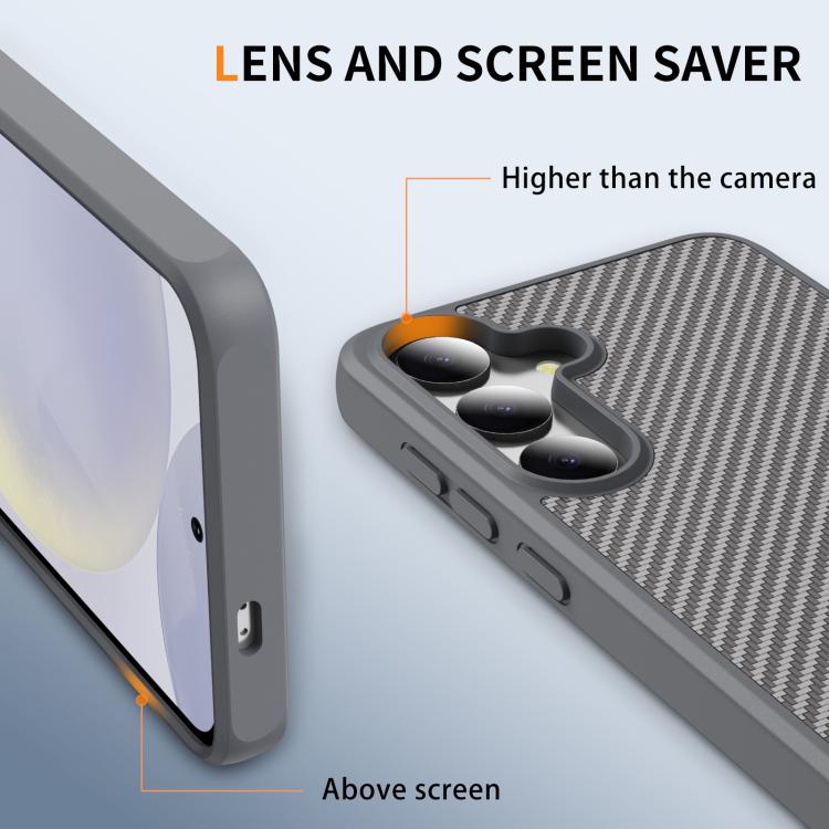 For Samsung Galaxy S24 5G Carbon Fiber Texture Skin-feel Acrylic TPU Phone Case