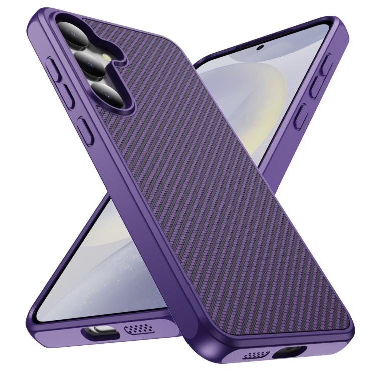 For Samsung Galaxy S24 5G Carbon Fiber Texture Skin-feel Acrylic TPU Phone Case