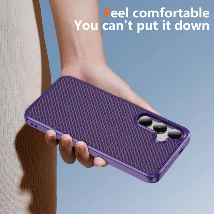 For Samsung Galaxy S24 5G Carbon Fiber Texture Skin-feel Acrylic TPU Phone Case