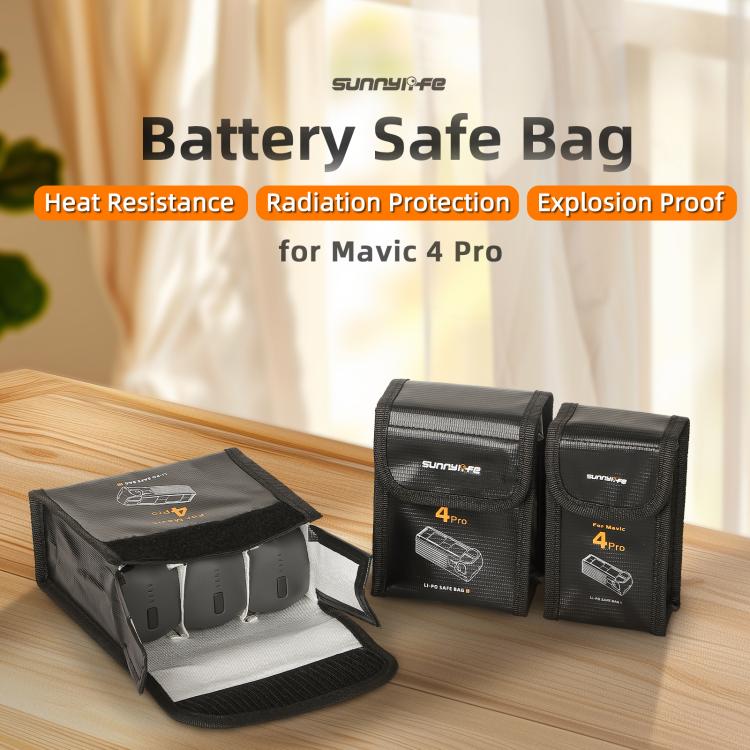 For DJI Mavic 4 Pro Sunnylife Battery Explosion-proof Safe Bag Protective Li-Po Safe Bag