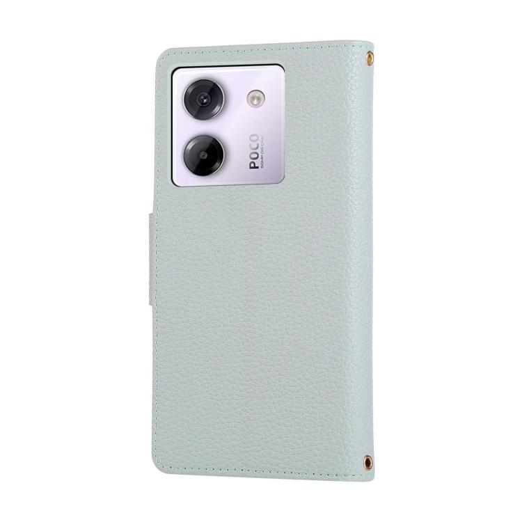 For Xiaomi Poco M7 Pro 5G Round Buckle Zipper Wallet Leather Phone Case with Crossbody Strap